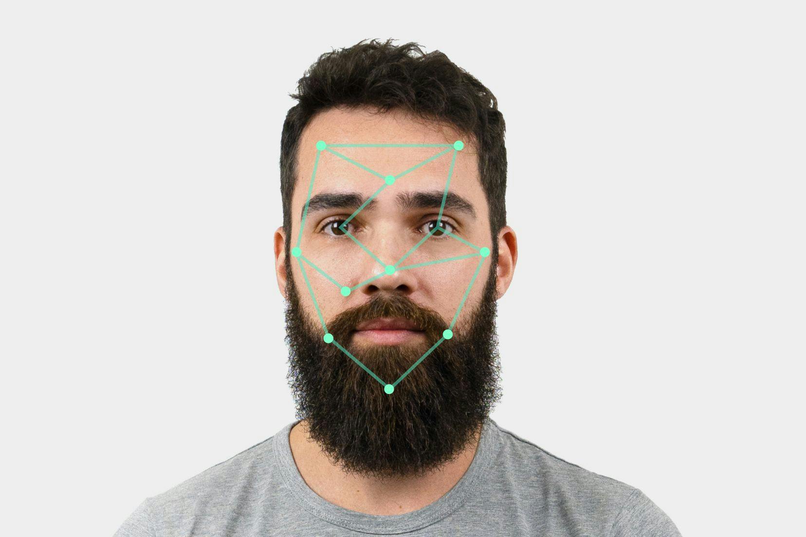 Portrait of Marco with face recognition points